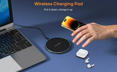 LED Mini Wireless Charging Pad Fast Dock for iPhone Pro Max & Xiaomi Samsung