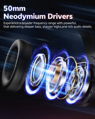 QCY Heroad V200 Wireless Over-Ear Headphones – 50mm Driver, 7.1 Surround Sound