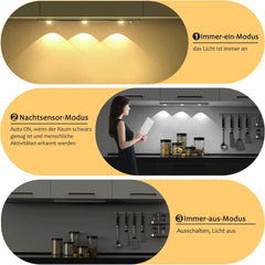 Wireless Ultra-Thin Motion Sensor LED Cabinet Light, USB Rechargeable, 3 Colors