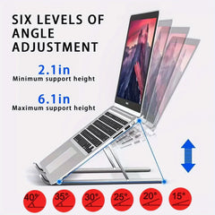 Foldable Aluminum Laptop Stand for 8–16” Laptops with Enhanced Ventilation
