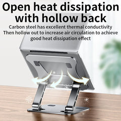 Adjustable Aluminum Laptop & Tablet Stand up to 17", Portable Folding Cooling Support