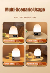 Rechargeable Touch Night Light, 3-Color LED Bedside Lamp for Kids Room
