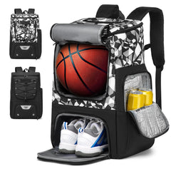 Multi-Sport Training Backpack for Men – Football & Basketball Storage Bag with Shoe Pocket
