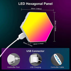 Intelligent RGB Hexagonal Wall Lamp – DIY Modular LED Light with Music Rhythm Control