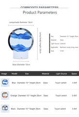 LED 16-Color 3D Sandscape Lamp RGB Hourglass Moving Sand Art Night Light