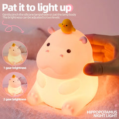 Cute Silicone Fox & Rabbit Touch Night Lamp, Dimmable & Rechargeable