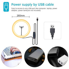 LED Selfie Ring Light with Tripod & Phone Holder for Video Recording