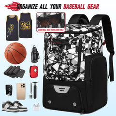 Multi-Sport Training Backpack for Men – Football & Basketball Storage Bag with Shoe Pocket