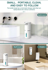 380ML Touchless Automatic Soap Dispenser, IPX5 Waterproof, 4-Level Foam Control