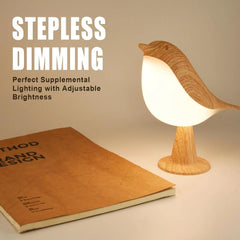 LED Touch-Control Bird Lamp, 3-Level Dimmable, USB Rechargeable