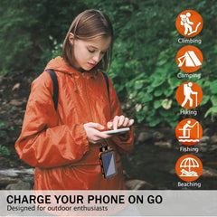 20000mAh Waterproof Solar Power Bank with Dual USB Ports & LED Flashlight