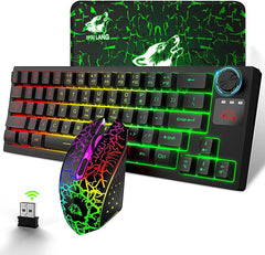 Mambasnake X Ziyou Lang Wireless Rgb Keyboard & Mouse Combo, 64-Key Compact