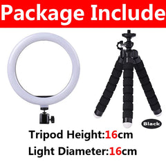 Portable 10-Inch LED Ring Light Kit with Tripod for Live Video & Photo Studio