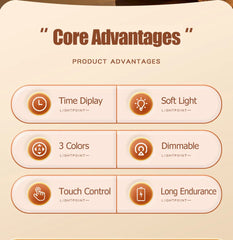 Rechargeable Touch Night Light, 3-Color LED Bedside Lamp for Kids Room