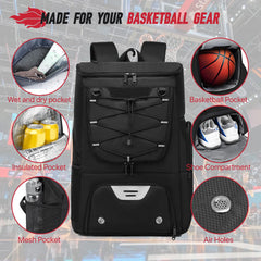 Multi-Sport Training Backpack for Men – Football & Basketball Storage Bag with Shoe Pocket