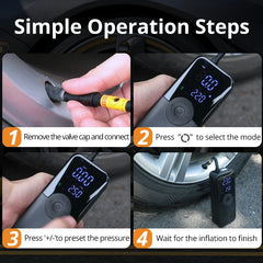 CARSUN Rechargeable Air Compressor for Car, Motorcycle, Bicycle & Balls