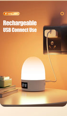 Rechargeable Touch Night Light, 3-Color LED Bedside Lamp for Kids Room