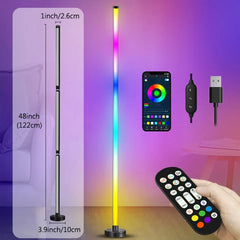 Modern Smart LED Corner Floor Lamp, RGB Music Sync, Timer & App Control