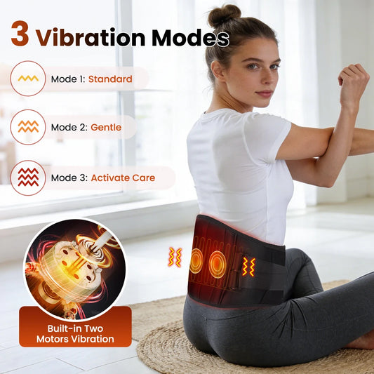 Electric Heated Vibration Waist Massage Belt with Lumbar Support