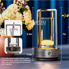 LED Crystal Touch Table Lamp, Rechargeable Decorative Bedside Night Light