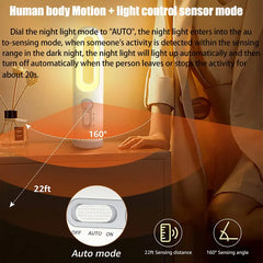 2-in-1 Portable Motion Sensor Night Light Flashlight for Reading & Camping