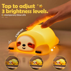 Cute Silicone Fox & Rabbit Touch Night Lamp, Dimmable & Rechargeable