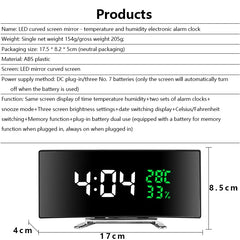 Multifunction LED Alarm Clock with Temp/Humidity Display