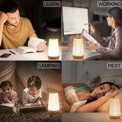 13 Color RGB Touch Night Light with Remote, USB Rechargeable Bedside Lamp