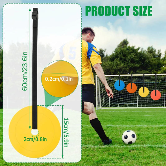 4PCS 6″ Soccer Goal Target Discs – Adjustable Flat Markers for Shooting Accuracy Training