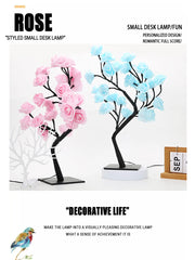 24 LED Rose Tree USB Table Lamp Fairy Flower Night Light Home Decor Gift