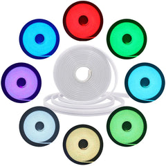 EU Plug RGB Neon Rope Light, DC24V Bluetooth App Control, Indoor/Outdoor