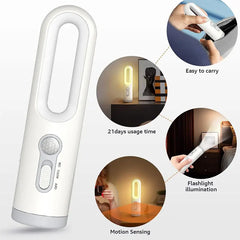 2-in-1 Portable Motion Sensor Night Light Flashlight for Reading & Camping