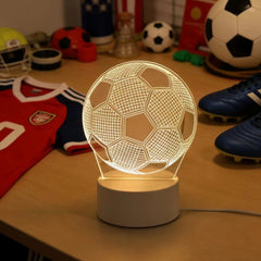 LED 3D Football Table Lamp USB Plug Bedside Night Light Sports Gift Decor