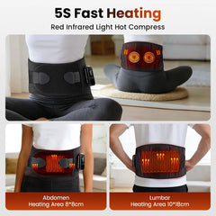 Electric Heated Vibration Waist Massage Belt with Lumbar Support