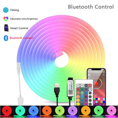 USB 5V RGB Silicone Neon Rope Light with Tuya App & Remote Control