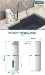 380ML Touchless Automatic Soap Dispenser, IPX5 Waterproof, 4-Level Foam Control