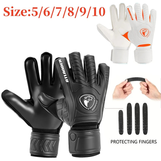 Soccer Goalie Gloves with Finger Protection, Non-Slip Latex Grip (Size 5/6/7/8/9/10 )