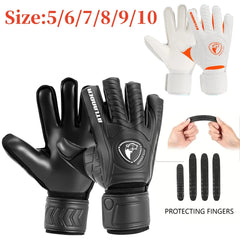 Soccer Goalie Gloves with Finger Protection, Non-Slip Latex Grip (Size 5/6/7/8/9/10 )