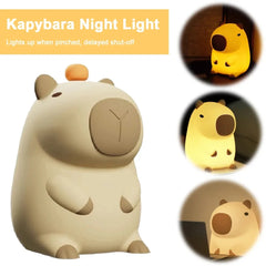 GGbingo Rechargeable Capybara Night Light, Dimmable Touch Silicone Lamp