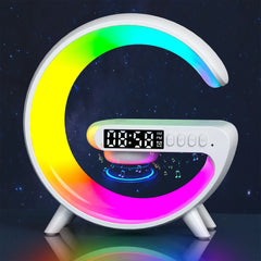 4-in-1 Wireless Charging Station with Speaker, RGB Atmosphere Light & TF Card Support
