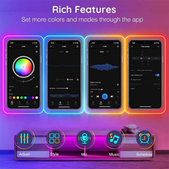 EU Plug RGB Neon Rope Light, DC24V Bluetooth App Control, Indoor/Outdoor