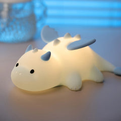 Cute Silicone Fox & Rabbit Touch Night Lamp, Dimmable & Rechargeable