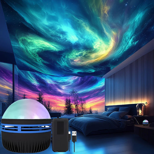 LED Northern Lights Projector Lamp with Remote Control, USB Powered