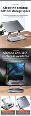 Adjustable Aluminum Laptop & Tablet Stand up to 17", Portable Folding Cooling Support