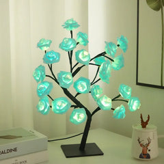 24 LED Rose Tree USB Table Lamp Fairy Flower Night Light Home Decor Gift