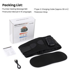Electric Heated Vibration Waist Massage Belt with Lumbar Support