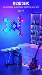 RGB Smart Hexagon Wall Light – App-Controlled Music Sync Ambient Lamp