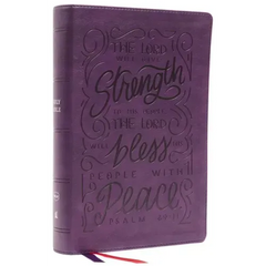 Nkjv, Giant Print Center-Column Reference Bible, Verse Art Cover Collection, Leathersoft, Purple, Thumb Indexed, Red Letter, Comfort Print: Holy Bible