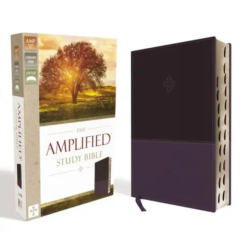 Amplified Study Bible, Imitation Leather, Purple, Indexed