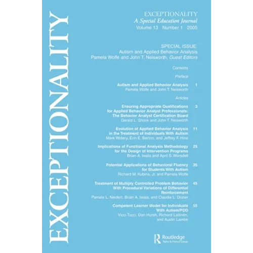 Autism and Applied Behavior Analysis: A Special Issue of exceptionality